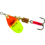 Mepps Aglia In-Line Spinner 1/6 oz, Plain Treble Hook, Hot Orange &amp; Chartreuse Blade, B2 HOC