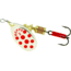 Mepps Aglia In-Line Spinner 1/6 oz, Plain Treble Hook, Silver &amp; Red Dot Blade, B2 SRD