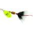 Mepps Aglia In-Line Spinner, 1/8 oz, Dressed Treble Hook, Hot Chartreuse Blade &amp; Gray Tail, B1ST HC-G