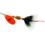 Mepps Aglia In-Line Spinner, 1/8 oz, Dressed Treble Hook, Hot Orange Blade &amp; Gray Tail, B1ST HO-G