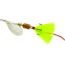 Mepps Aglia In-Line Spinner, 1/8 oz, Dressed Treble Hook, Silver Blade &amp; Yellow Tail, B1ST S-Y