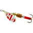 Mepps Aglia In-Line Spinner 1/8 oz, Plain Treble Hook Silver/Red/White Blade, B1 S/RW