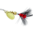 Mepps Aglia Wooly Worm Spin Flies In-Line Spinner, 1/12 oz Single Hook, Gold Blade with Black & Orange Tail, B0W G-BO
