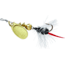 Mepps Aglia Wooly Worm Spin Flies In-Line Spinner, 1/12 oz Single Hook, Gold Blade with Black Tail, B0W G-BK