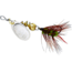 Mepps Aglia Wooly Worm Spin Flies In-Line Spinner, 1/12 oz Single Hook, Silver Blade with Green Tail, B0W S-GR