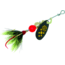 Mepps Black Fury In-Line Spinner, 1/12 oz, Dressed Treble Hook, Yellow Dot Blade with Gray &amp; Yellow Tail, BF0T Y