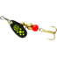 Mepps Black Fury In-Line Spinner, 1/12 oz, Plain Treble Hook Black with Chartreuse Dots, BF0 CH