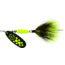 Mepps Black Fury In-Line Spinner, 1/2 oz, Dressed Treble Hook, Chartreuse Dot Blade with Gray &amp; Chartreuse Tail, BF5T CH