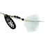 Mepps Black Fury In-Line Spinner, 1/3 oz, Dressed Treble Hook, White Dot Blade with White Tail, BF4T W