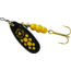 Mepps Black Fury In-Line Spinner, 1/3 oz, Plain Treble Hook Black with Yellow Dots, BF4 Y