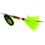 Mepps Black Fury In-Line Spinner, 1/4 oz, Dressed Treble Hook, Chartreuse Dot Blade with Gray &amp; Chartreuse Tail, BF3T CH