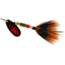 Mepps Black Fury In-Line Spinner, 1/4 oz, Dressed Treble Hook, Fluorescent Red Dot Blade with Gray &amp; Orange Tail, BF3T Fl