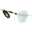 Mepps Black Fury In-Line Spinner, 1/4 oz, Dressed Treble Hook, White Dot Blade with White Tail, BF3T W