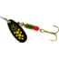 Mepps Black Fury In-Line Spinner, 1/4 oz, Plain Treble Hook Black with Yellow Dots, BF3 Y