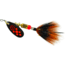 Mepps Black Fury In-Line Spinner, 1/6 oz, Dressed Treble Hook, Fluorescent Red Dot Blade with Gray &amp; Orange Tail, BF2T Fl