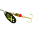 Mepps Black Fury In-Line Spinner, 1/6 oz, Plain Treble Hook Black with Chartreuse Dots, BF2 CH