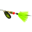 Mepps Black Fury In-Line Spinner, 1/8 oz, Dressed Treble Hook, Chartreuse Dot Blade with Gray &amp; Chartreuse Tail, BF1T CH