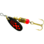 Mepps Black Fury In-Line Spinner, 1/8 oz, Plain Treble Hook Black with Fluorescent Red Dots, BF1 Fl