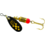 Mepps Black Fury In-Line Spinner, 1/8 oz, Plain Treble Hook Black with Yellow Dots, BF1 Y
