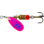 Mepps Comet TRU-V In-Line Spinner, 1/8 oz, Plain Treble Hook Pink &amp; Blue Dots, CTV1 TPBL