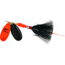 Mepps Double Blade Aglia In-Line Spinner, 11/16 oz Dressed Treble, Hot Orange/Black Blades/Black Tail, BD5THOBK-BK