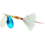 Mepps Double Blade Aglia In-Line Spinner, 5/16 oz, Dressed Treble, Silver/Blue Platinum Blades/White Tail, BD3TSBLP-W