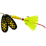 Mepps Double Blade Black Fury In-Line Spinner, 1/2 oz Dressed Treble, Yellow Dot &amp; Tail, BFD5T Y2-Y