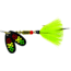Mepps Double Blade Black Fury In-Line Spinner, 1/4 oz Dressed Treble, Hot Firetiger Dot &amp; Chartreuse Tail, BFD3T HFT2-CH
