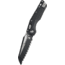 Microtech MSI S/E Tri-Grip Polymer Full Serrated 3.88in Folding Knife, Black, 210T-3PMBK