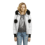 Moose Knuckles Debbie Bomber Jacket - Women's, Snow White/Black Fur, Large, MK2002LB-151-L