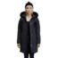Moose Knuckles Stirling Parka - Women's-Navy/Black Fur-X-Large