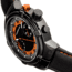 Morphic M91 Series Chronograph Leather-Band Watch w/Date, Black/Orange - Mens, MPH9105