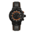Morphic M91 Series Chronograph Leather-Band Watch w/Date, Black/Orange - Mens, MPH9105