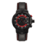 Morphic M91 Series Chronograph Leather-Band Watch w/Date, Black/Red - Mens, MPH9104