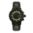 Morphic M91 Series Chronograph Leather-Band Watch w/Date, Black/Yellow - Mens, MPH9106