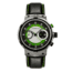 Morphic M91 Series Chronograph Leather-Band Watch w/Date, Silver/Green - Mens, MPH9102