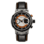 Morphic M91 Series Chronograph Leather-Band Watch w/Date, Silver/Orange - Mens, MPH9101