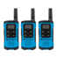Motorola T100P Alkaline 2 Way Radio, Pack of 3, Neon Blue, T100TP