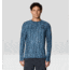 Mountain Hardwear Crater Lake Long Sleeve Tops - Men's, Adriatic Blue Prismatic Print, M, 1982421-444-M
