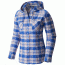 Mountain Hardwear Stretchstone Flannel Hooded Shirt - Women's-Bright Island Blue-X-Large