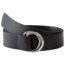 Leather D-Ring Belt - Mens-Black-X-Large