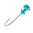 Strike King Mr. Crappie Sausage Head Jighead, Unique Wide Head Shape, Number 2 Hook, 1/8oz, 6-Pack, Cyan, MRCSHJH18-645
