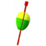 Mr. Crappie Twist On Twist Off Unweighted Pear Float, 1 1/2in Yellow/Green, 2Pc Zip, M150P-111YG