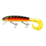 Musky Mania Squirrely Jake Fishing Plug w/ Live Action Tail 9in, 1 1/8 oz, Fire Belly Stripe, SQJ9-53