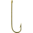 Mustad Aberdeen Hook, Round Bend, Light Wire Ringed Eye, 24Kt Gold, Size 6, 10 per Pack, 3261-GL-6-10