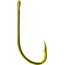 Mustad Classic Beak Hook, Forged, Special Long Shank, Offset, Ringed Eye, 24Kt Gold, Size 6, 10 per Pack, 92671-GL-6-10