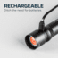 Nebo Davinci Rechargeable Handheld Flashlight, 1500 Lumens, Black, NEB-FLT-0019