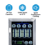 NewAir 15in Built-in Beverage Fridge - 96 Cans, Black / Stainless Steel, ABR-960