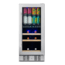 NewAir 15in Premium Built-in Dual Zonen Wine/Beverage Fridge, Black/Stainless Steel, 9 Bottles and 48 Cans, NWB057SS00