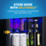 NewAir 15in Premium Built-in Dual Zonen Wine/Beverage Fridge, Black/Stainless Steel, 9 Bottles and 48 Cans, NWB057SS00